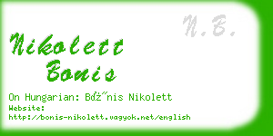 nikolett bonis business card